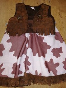 Kids Costumes to Hire - Cowgirl Brown waistcoat & skirt